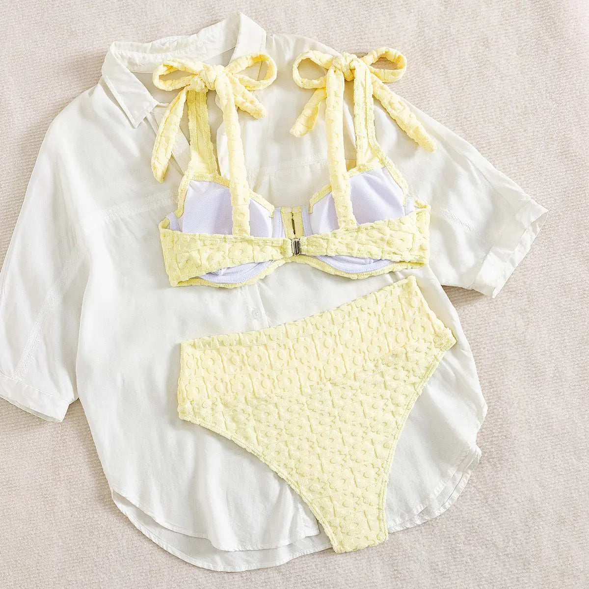 Bikini Sexy Split Two Piece Set Swimsuit Solid Color Bikini Swimsuit Bella Mia