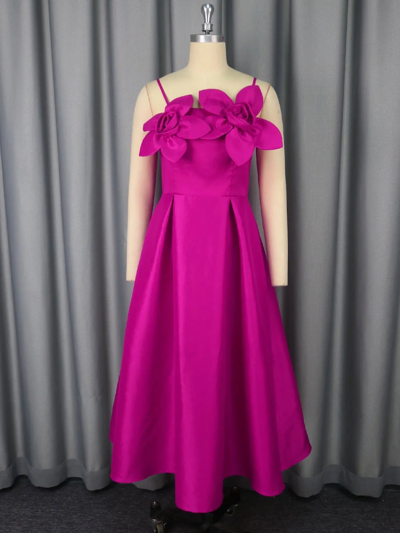 Sexy Sling Three Dimensional Floral Dress Cocktail High Waist A line Large Hem Dresses Bella Mia