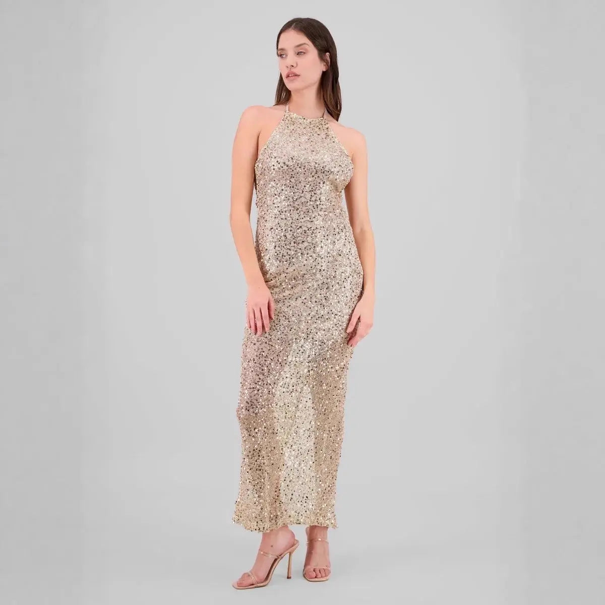 Popular Sexy Backless Slit Sequined Hip Wrapped Elegant Slim Fit Cocktail Evening Dress Bella Mia