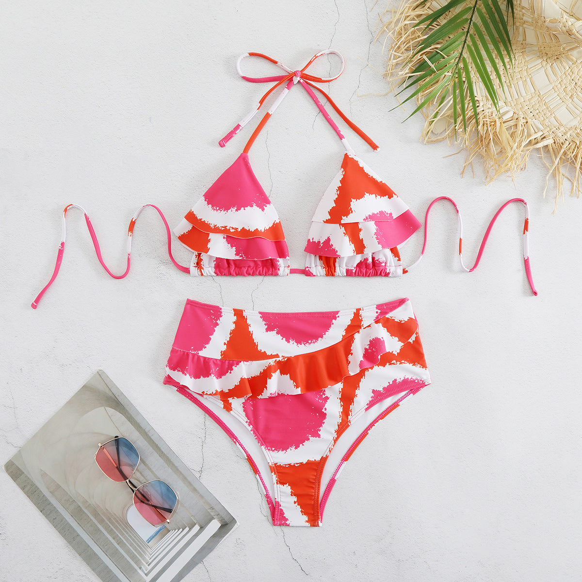 Three Point High Waist Split Swimsuit for Women Retro Printed Bikini Bikini Bella Mia