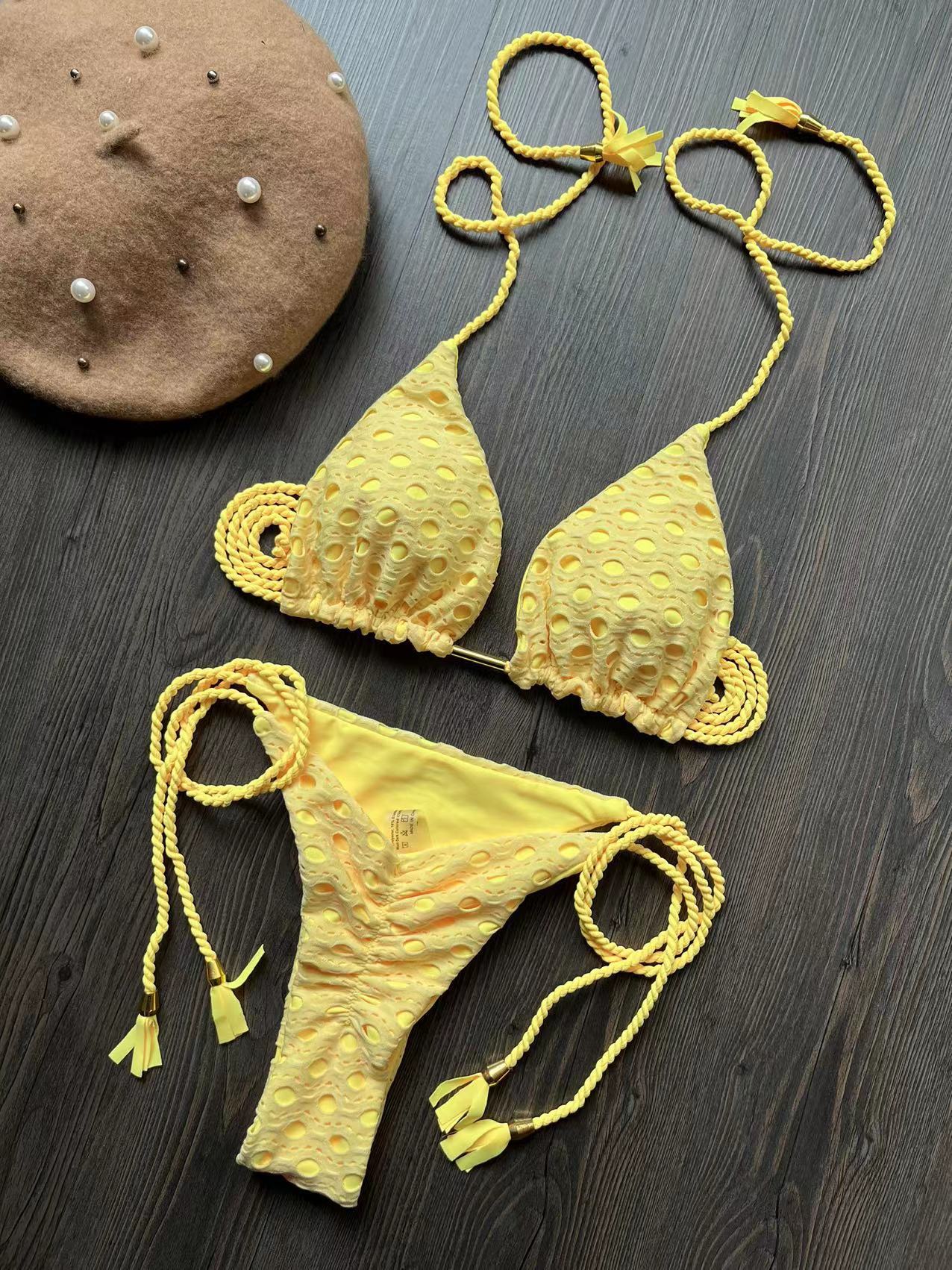 Braid Rope Hollow Out Cutout Out Fabric Bikini Swimsuit Bella Mia