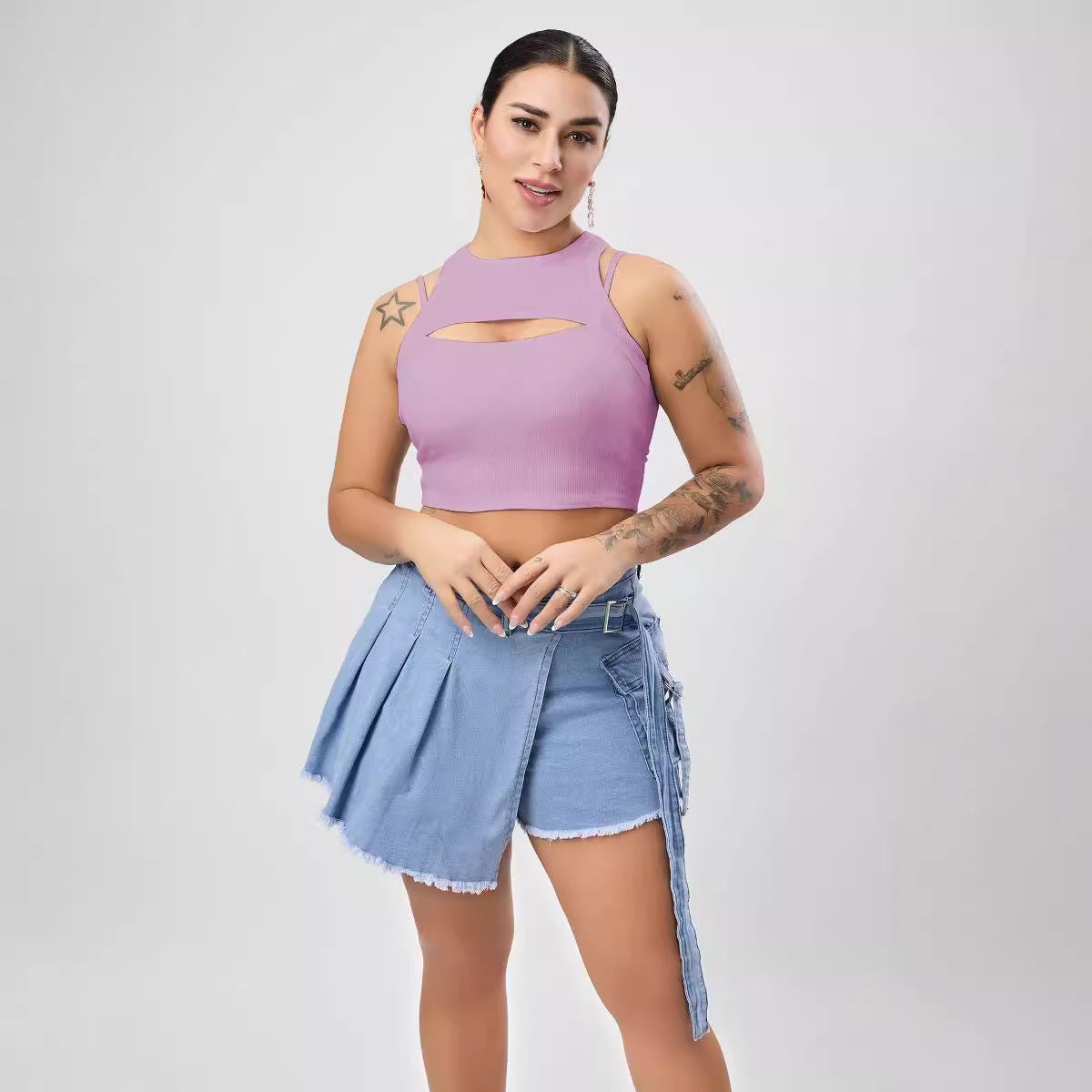 Multi Color Sexy Stretch Hollow Out Cutout Vest Women Sexy Design Blouse Slim Women Clothing Bella Mia