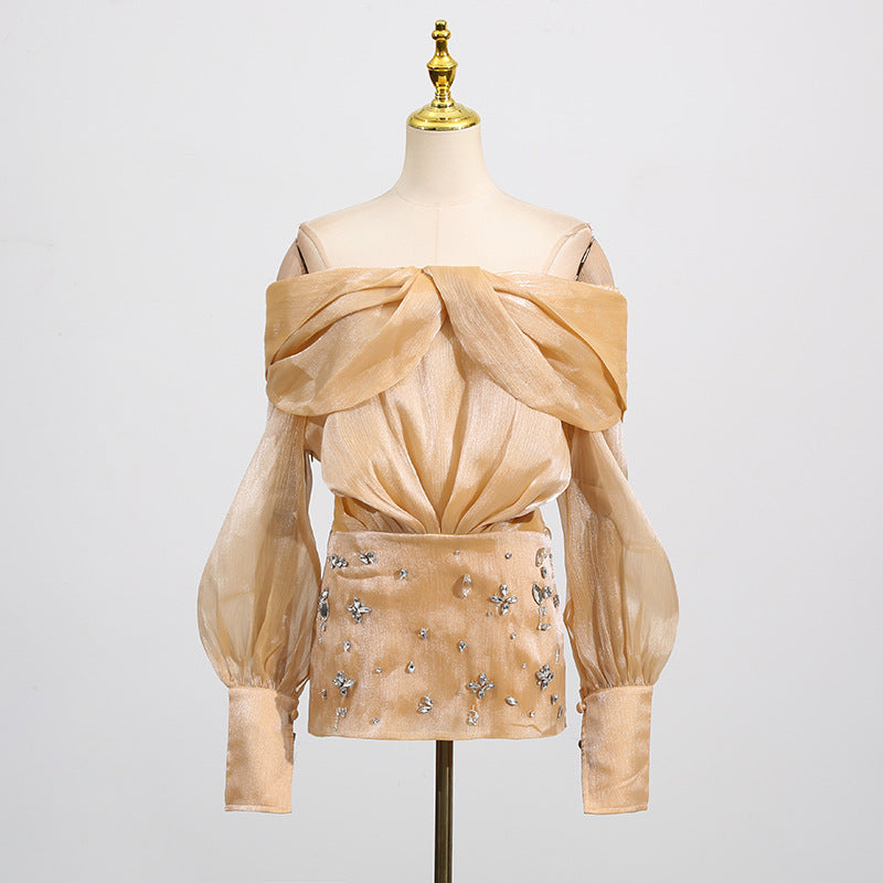 Gentle Intellectual Summer Exquisite Rhinestone Sexy off the Shoulder Bow Short Dress Bella Mia