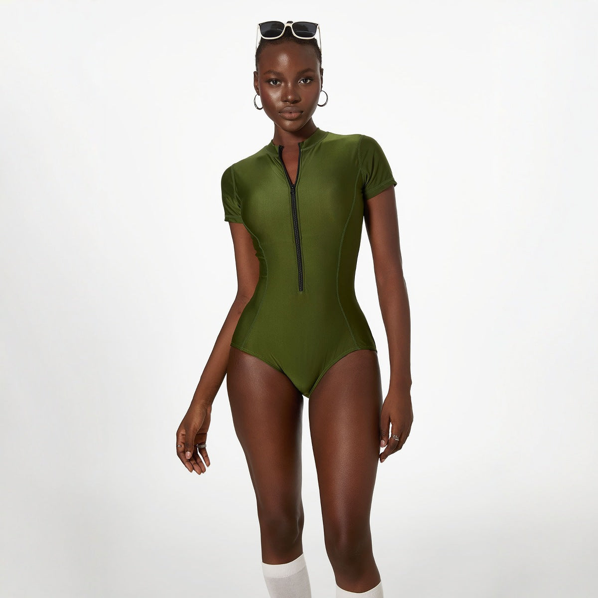 Swimwear Long Sleeve Sunscreen One Piece Bikini Short Sleeve Surfing Swimsuit Women Swimsuit Bella Mia