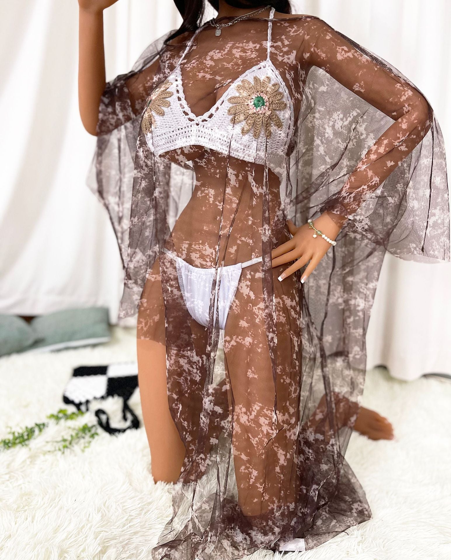 Irregular Asymmetric Sexy See Through Popular Color Mesh Beach Beach Cover Up Bella Mia