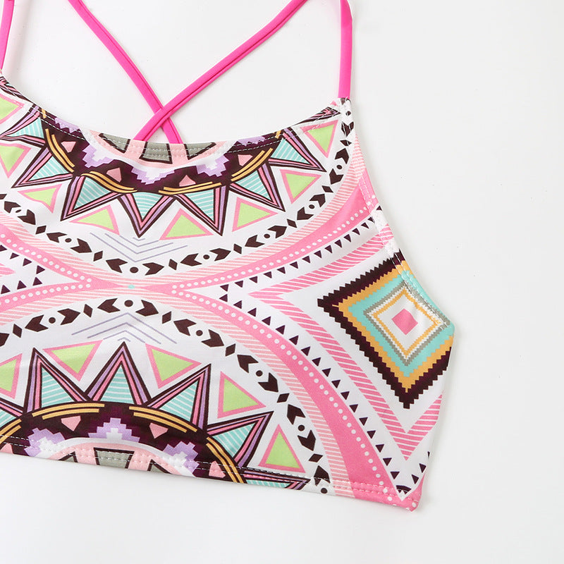 Digital Printing Fixed Board Split Women Triangle Pockets Bikini Swimsuit Beach Swimsuit Swimming Bella Mia