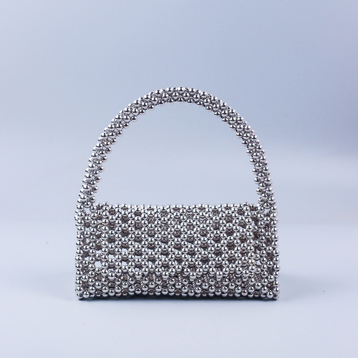 Pearl Bag Women Hand Woven Acrylic Beaded Bag Retro Fairy Small Handbag Triangle Wrist Bag Bella Mia