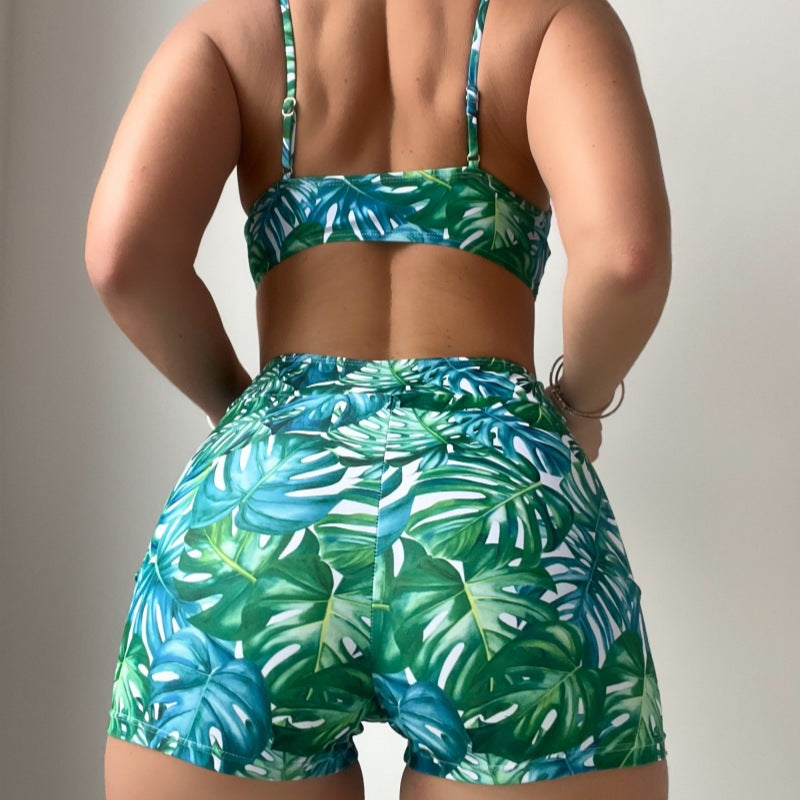 Tropical Plant Print Bikini Swimsuit Suit Bella Mia