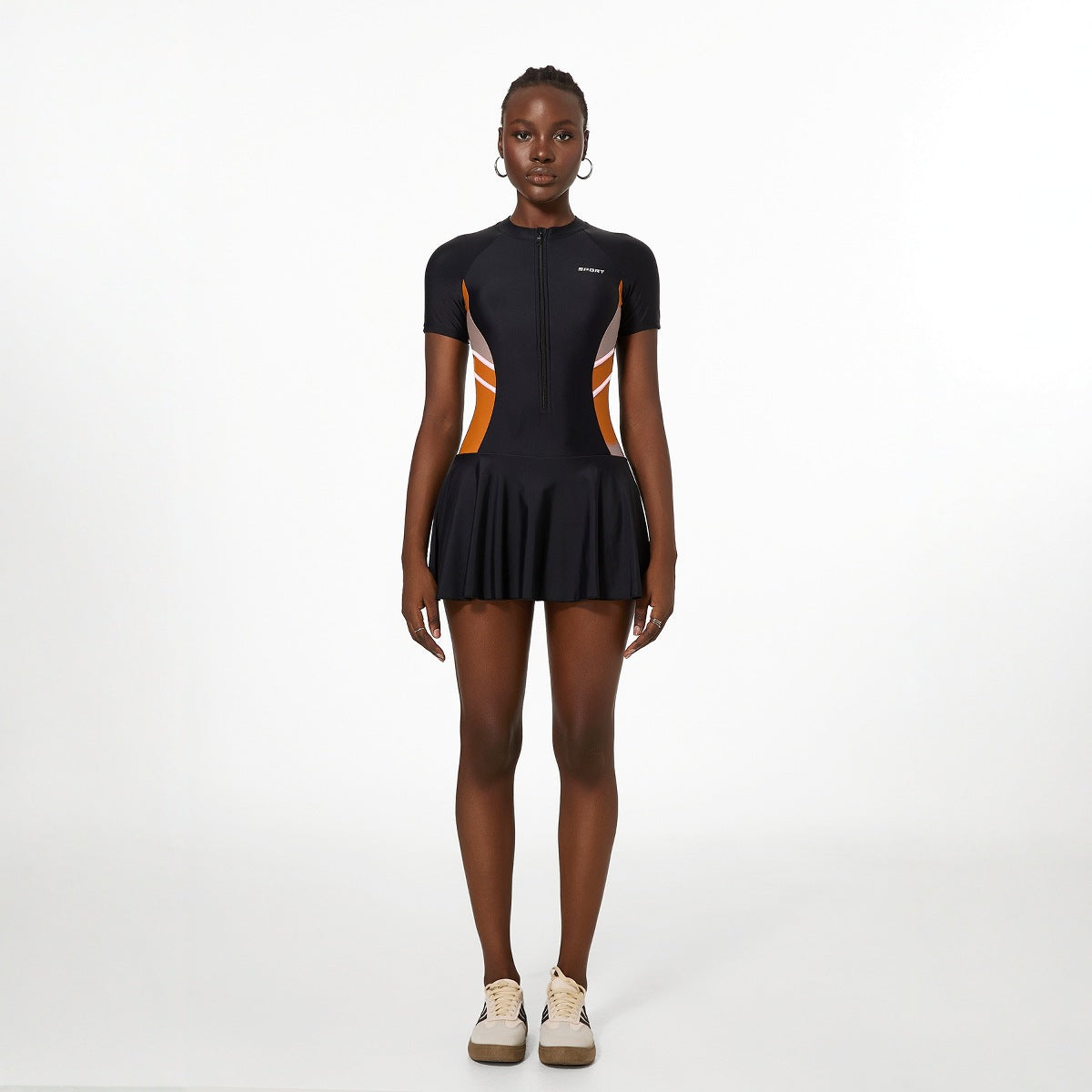 Sports Swimwear Women One Piece Boxer Conservative Slim Looking Belly Covering Spring Swimming Bella Mia