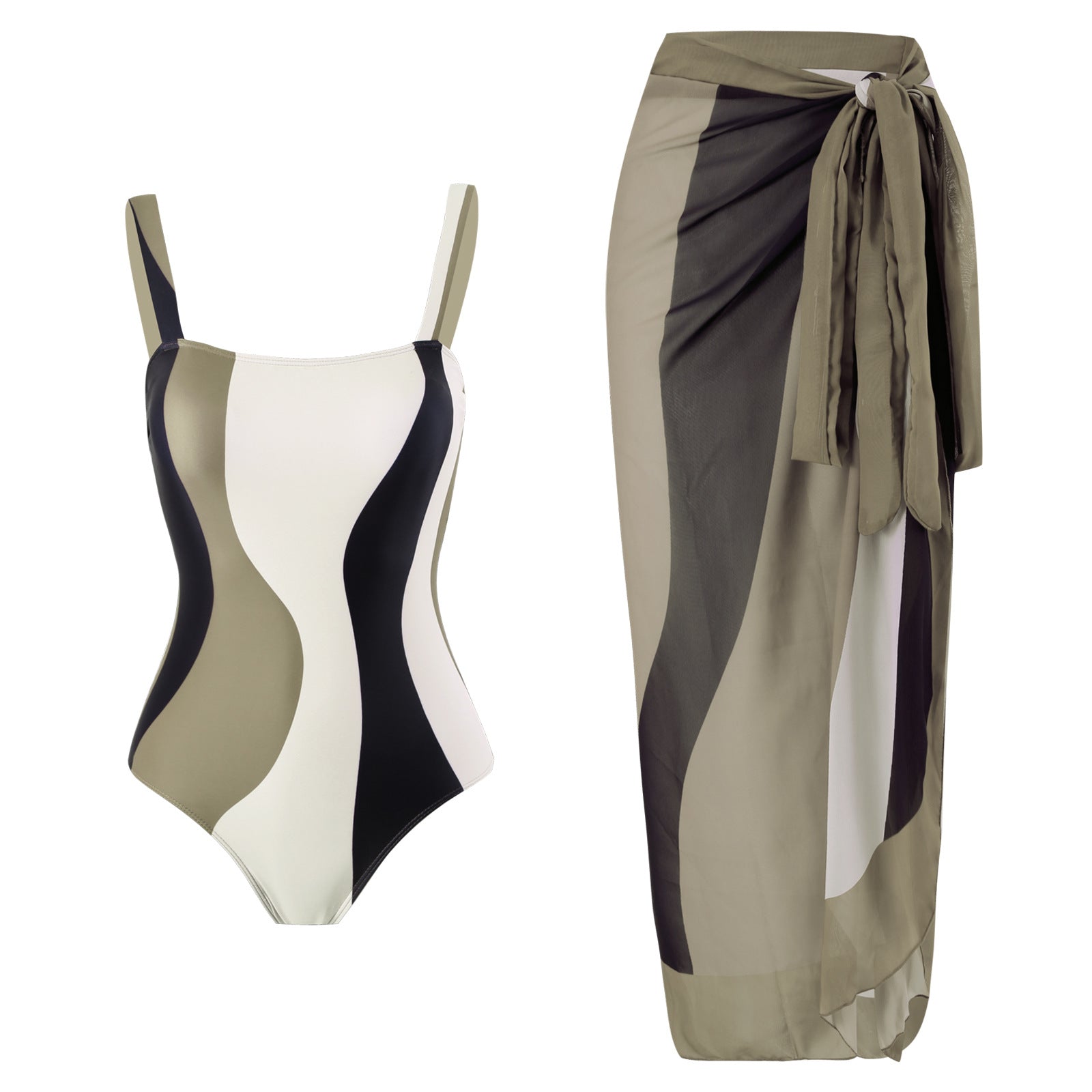 One Piece Triangle Swimsuit Sexy Swimsuit Sexy Belt Wrap Skirt Bella Mia