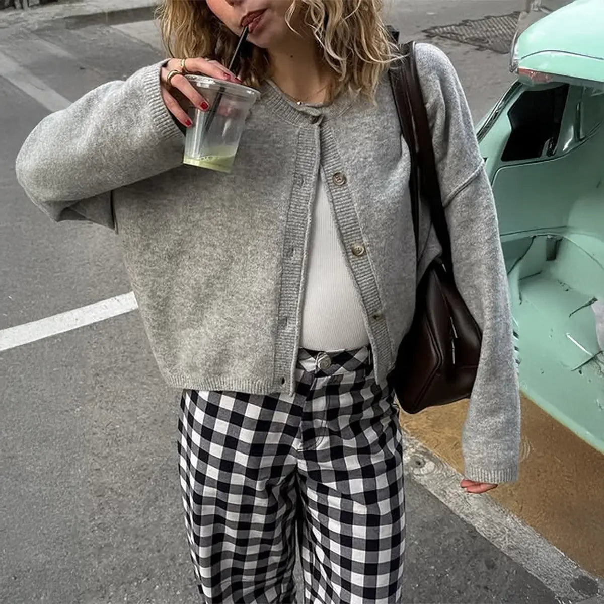 French Holiday Button Long Sleeve Sweater Women Clothing Autumn Winter Bella Mia