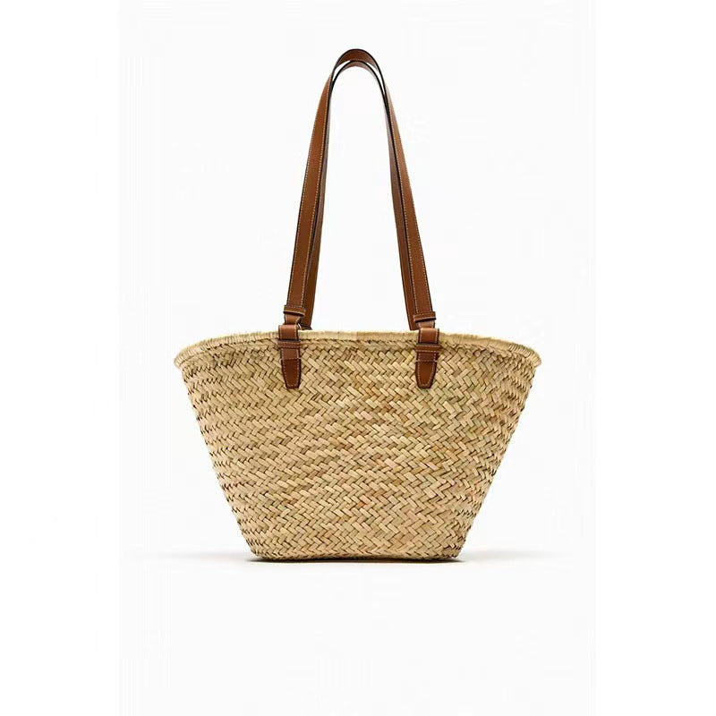 Simple Shoulder Straw Bag Large Capacity Straw Bag Woven Bag Vacation Beach Bag Natural Grass Women Bag Bella Mia