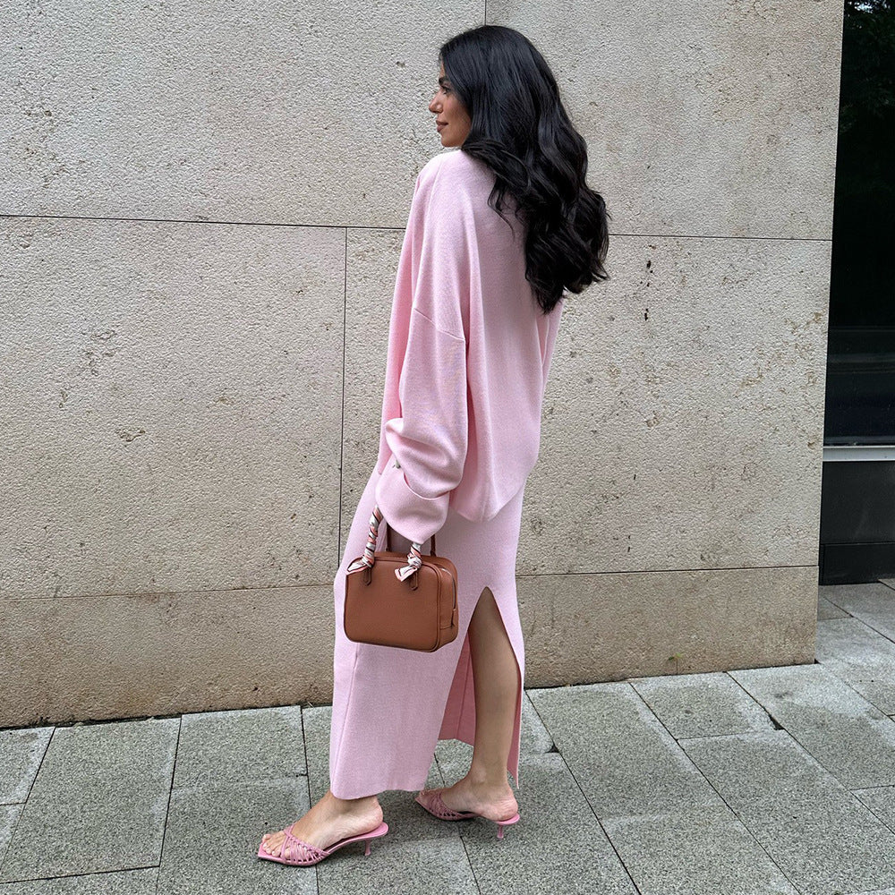 Knitted Long Sleeve Cardigan Camisole Skirt Set Women Autumn Winter Sweater Three Piece Set Bella Mia