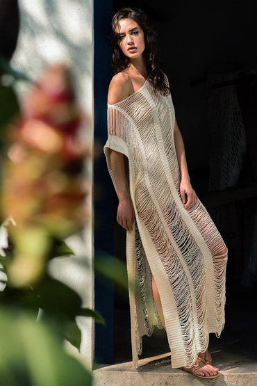 Knitted Hollow Out Cutout Robe Vacation Casual Beach Bikini Cover