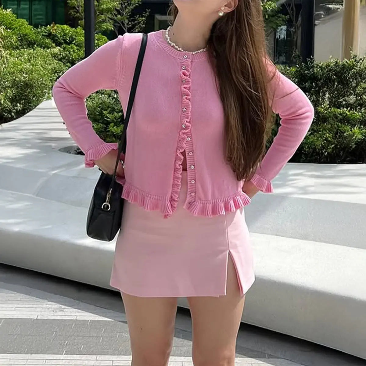 Casual Solid Color Button Front Long Sleeve Knit Sweater For Women Bella Mia