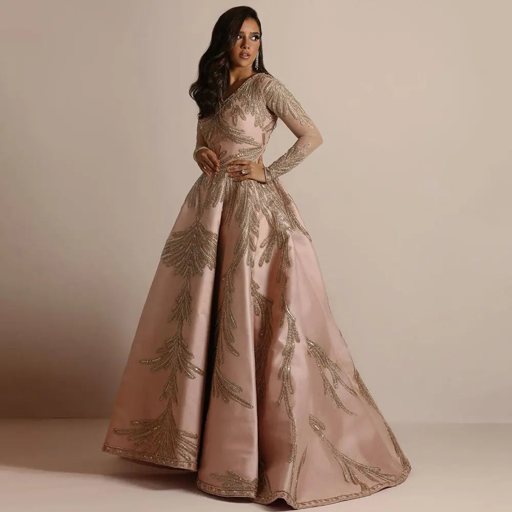 Women Clothing Gilding Large Sleeve Dress Cocktail Sexy Evening Dress Pink Bella Mia