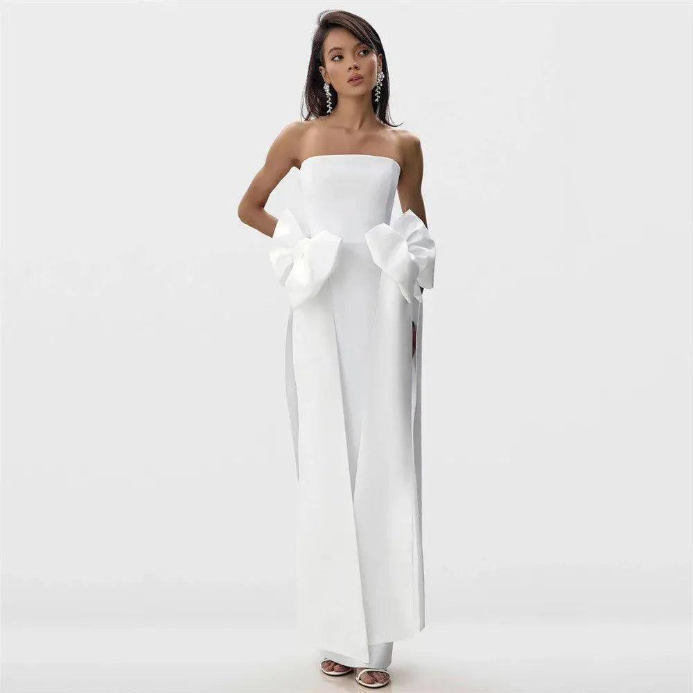 Niche Design Side Bow Tube Top Bandage One Piece Dress Ladies Party Cocktail Dress Bella Mia