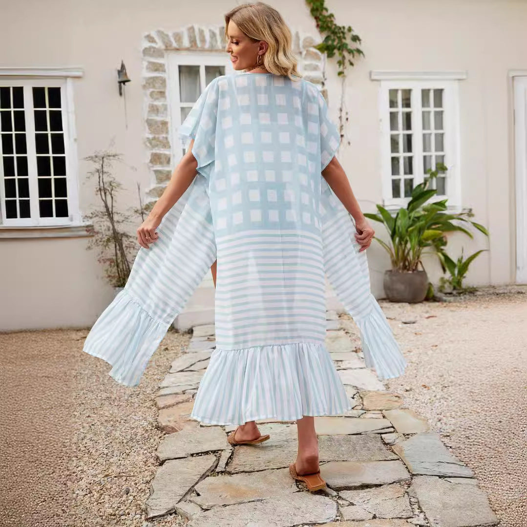 Overseas Travel Vacation Blouse Sun Protection Long Shawl Thin Spring Summer Women Cardigan Bella Mia