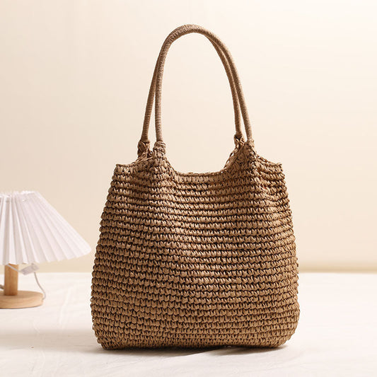 Large Capacity Tote Straw Bag Casual Shoulder Woven Bag Vacation Beach Bag Women Bag Bella Mia
