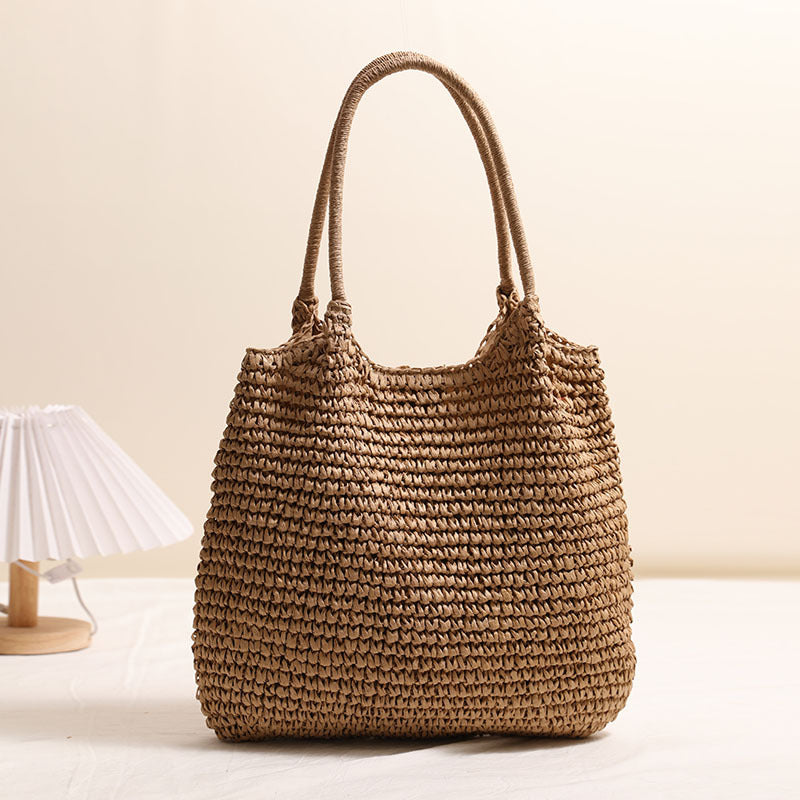 Large Capacity Tote Straw Bag Casual Shoulder Woven Bag Vacation Beach Bag Women Bag Bella Mia