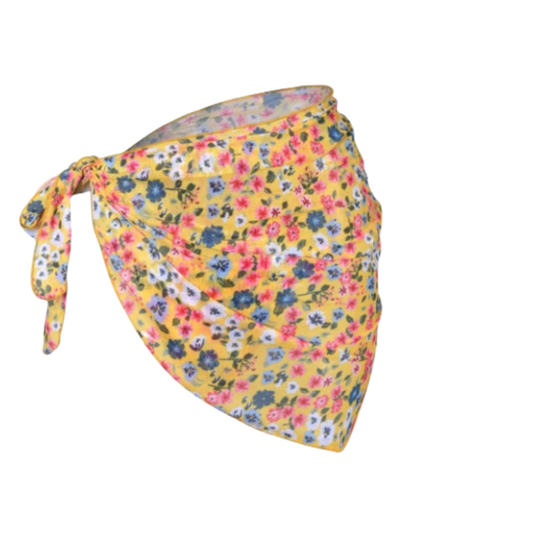 Printed Bikini Three Piece Gauze Skirt Split Sexy Vacation Bikini Swimsuit Bella Mia