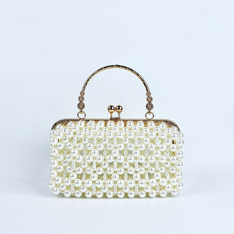 French Pearl Bag Voice Korean Hand Woven Bag Fairy Girl Hand Carrying Dinner Bag Bella Mia