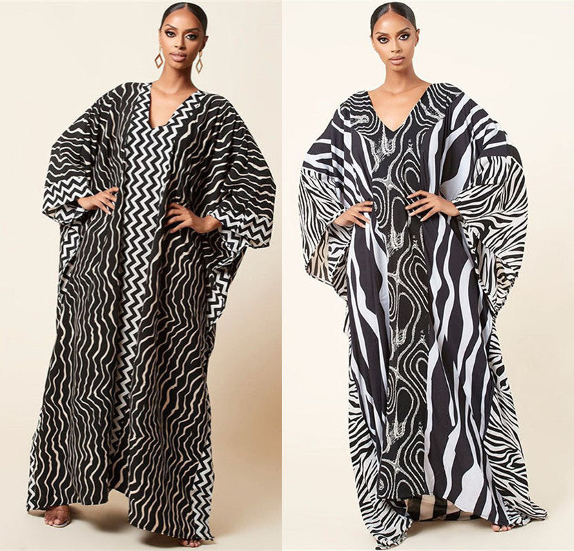 Zebra Print Beach Cover-up Oversized Size Length Gown Sun Protection Shirt Bikini Cover Bella Mia