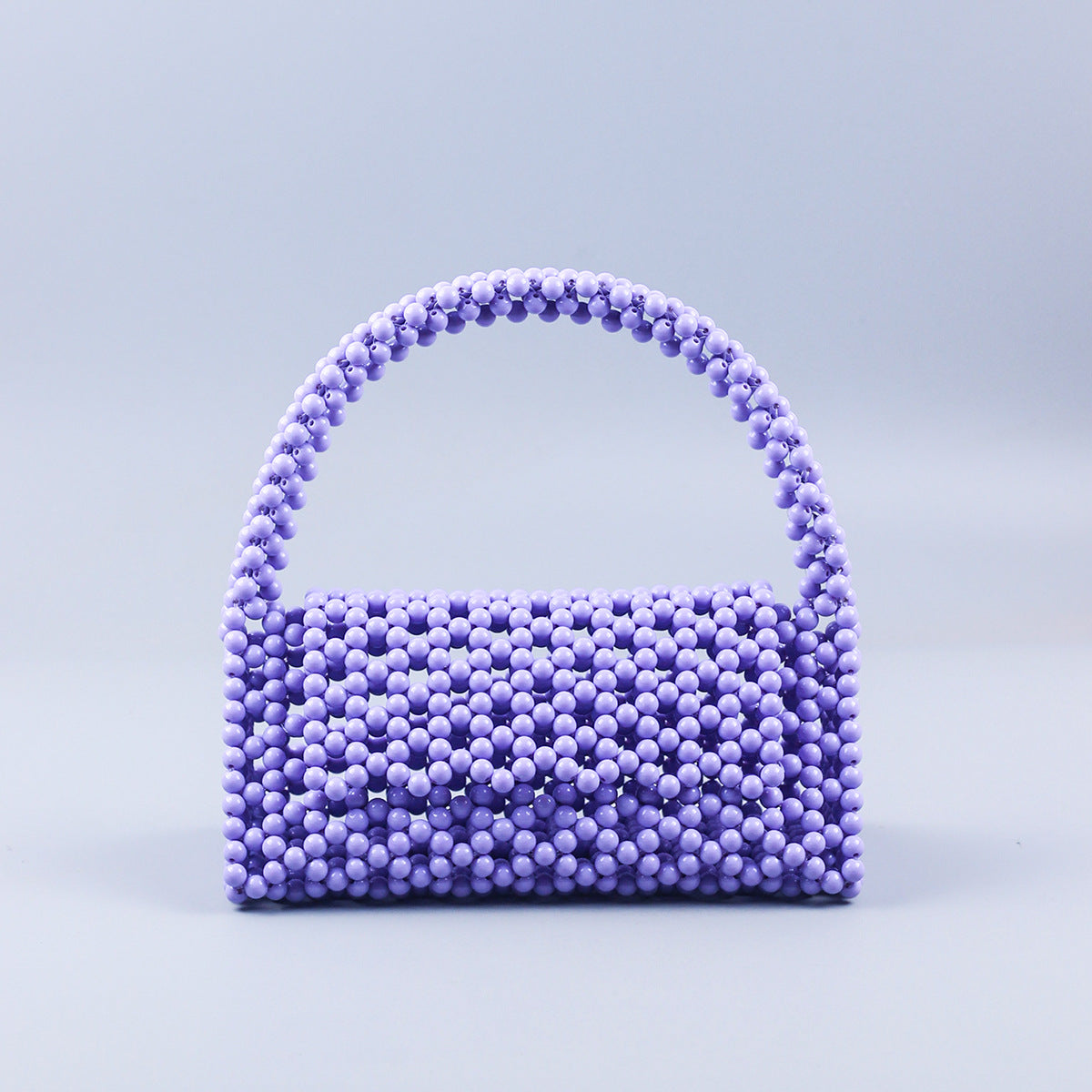 Pearl Bag Women Hand Woven Acrylic Beaded Bag Retro Fairy Small Handbag Triangle Wrist Bag Bella Mia