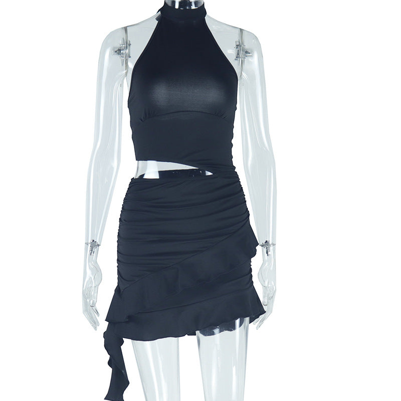 Women Clothing Solid Color Sleeveless Dress High Collar Casual Pullover Hip Dress Bella Mia