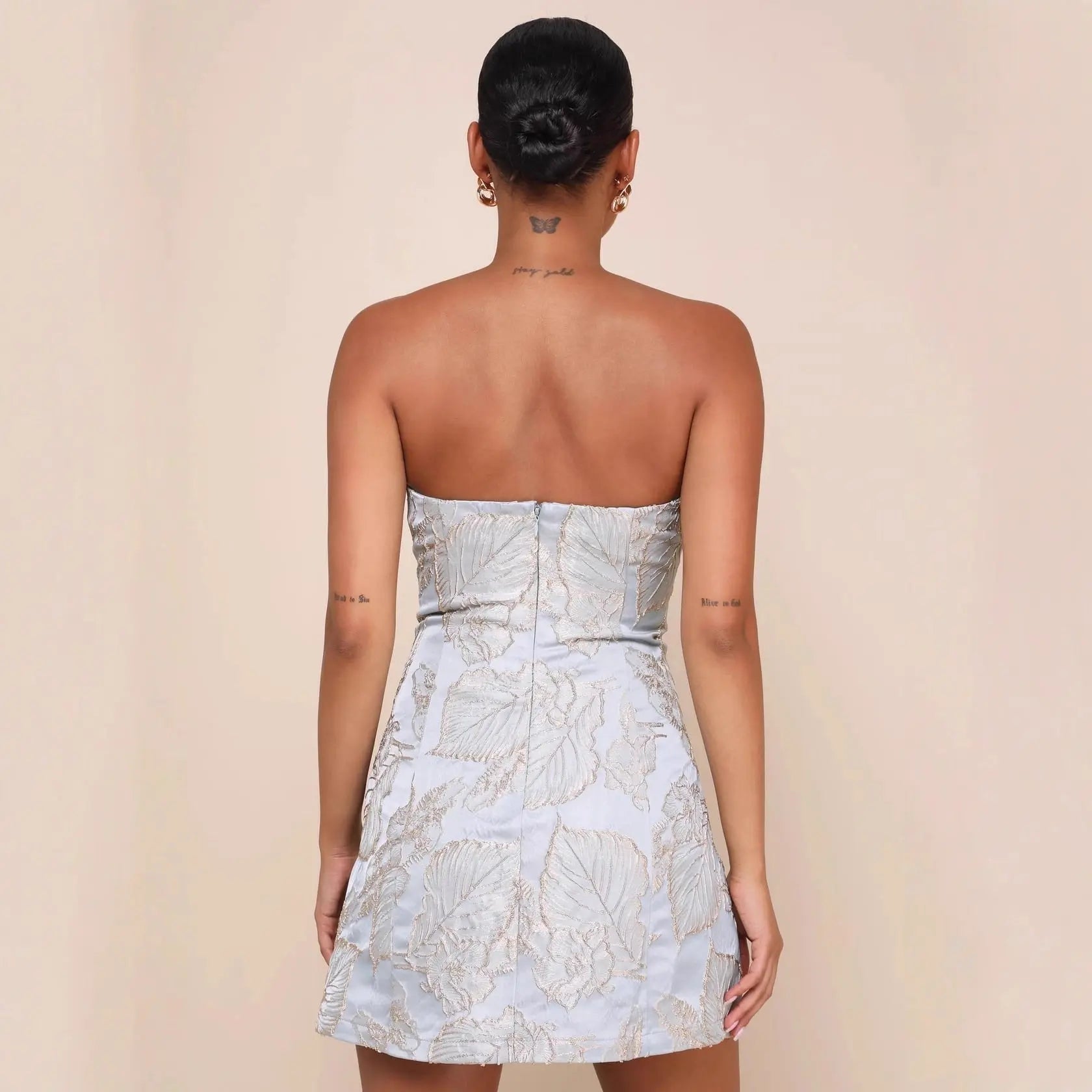 Women Slim Tube Top Pullover All Matching Short High Waist Floral Dress Bella Mia