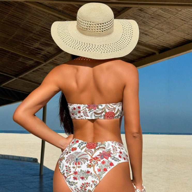 Printed Tube Top Sexy Swimsuit Triangle Bikini Women Bella Mia