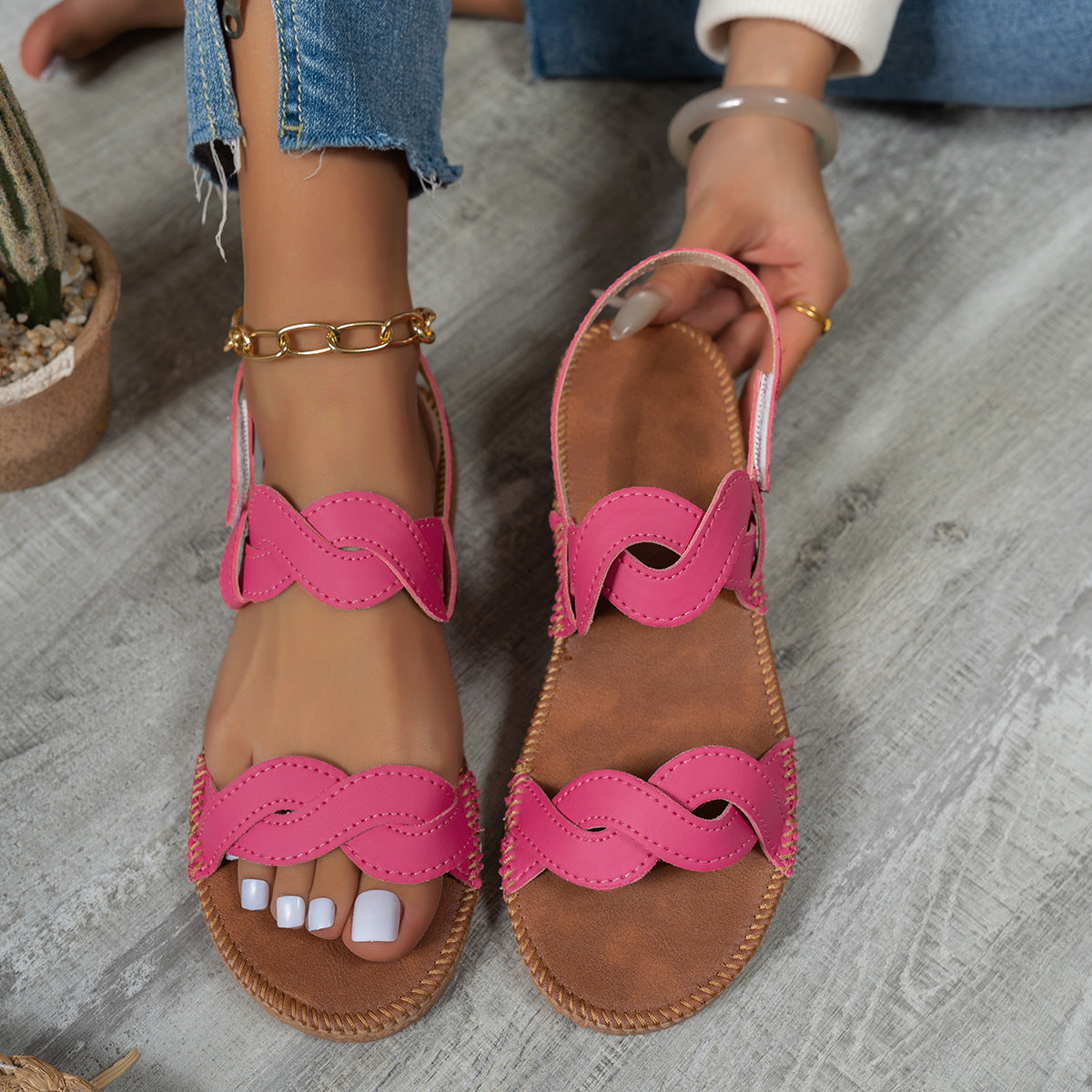 Women Platform Lightweight Women Sandals Velcro Soft Bottom Beach Slippers Bella Mia