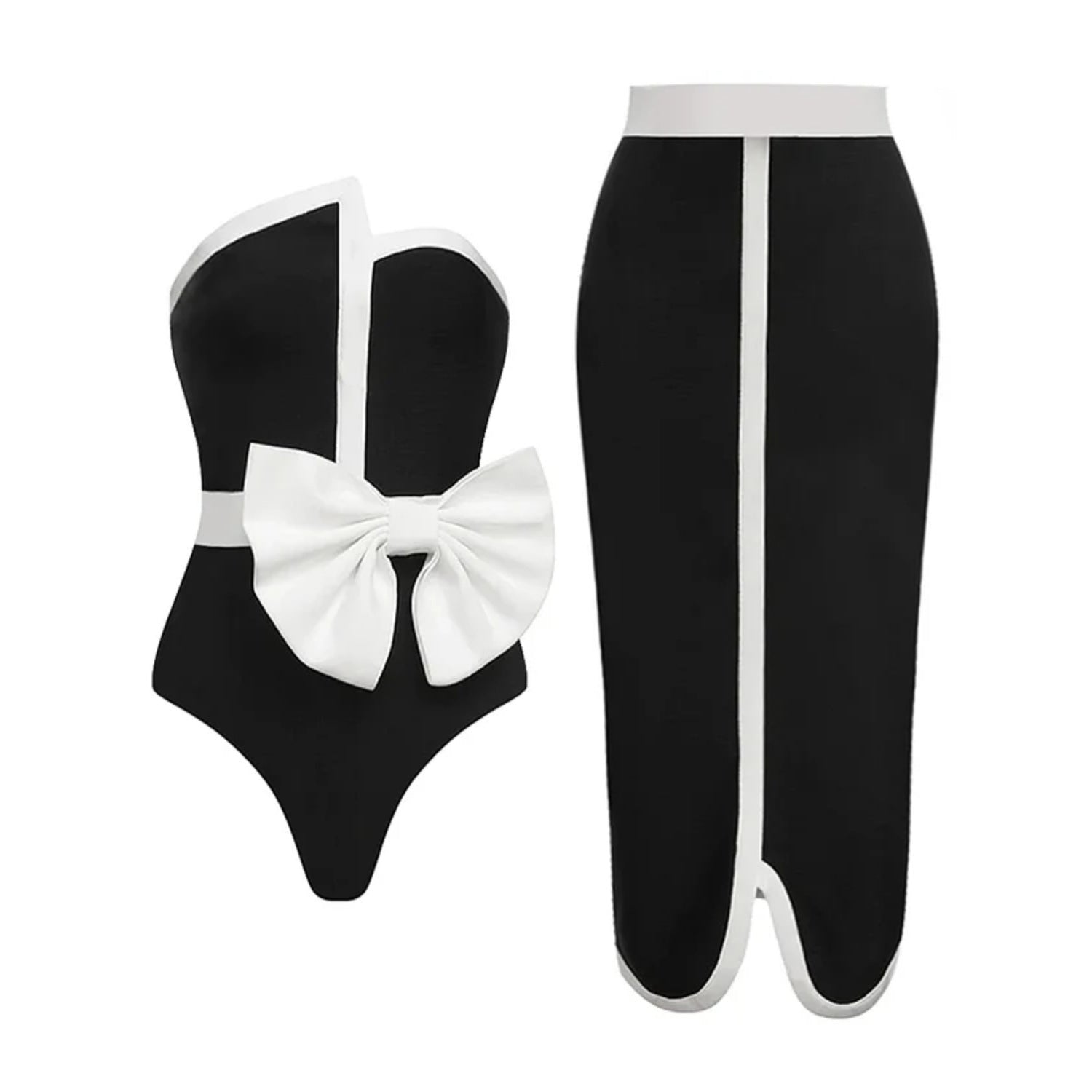 One Piece Swimsuit Women Skinny Slimming Spring Swimsuit Set Chiffon Dress Bella Mia