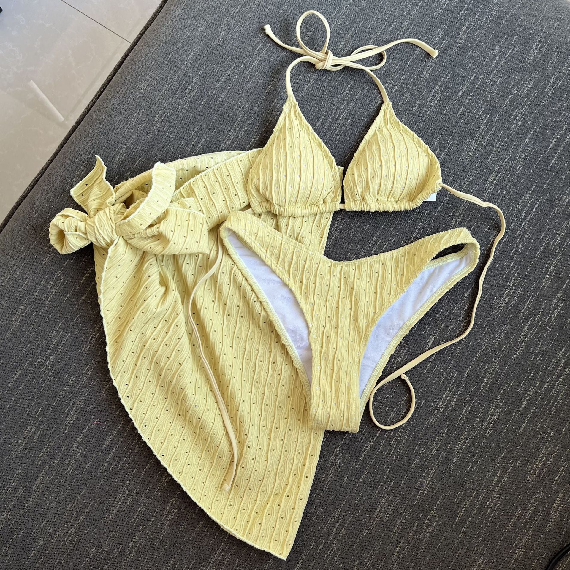 Swimsuit Three Piece Backless Drawstring Banded Bikini Bikini Three Piece Swimsuit Bella Mia