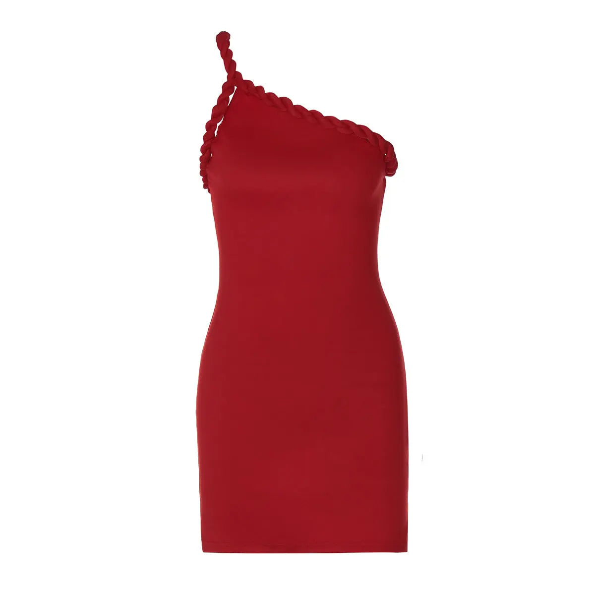 Women Clothing Summer Sexy Backless Pleated One Shoulder Twist Hip Bag Dress Women Bella Mia