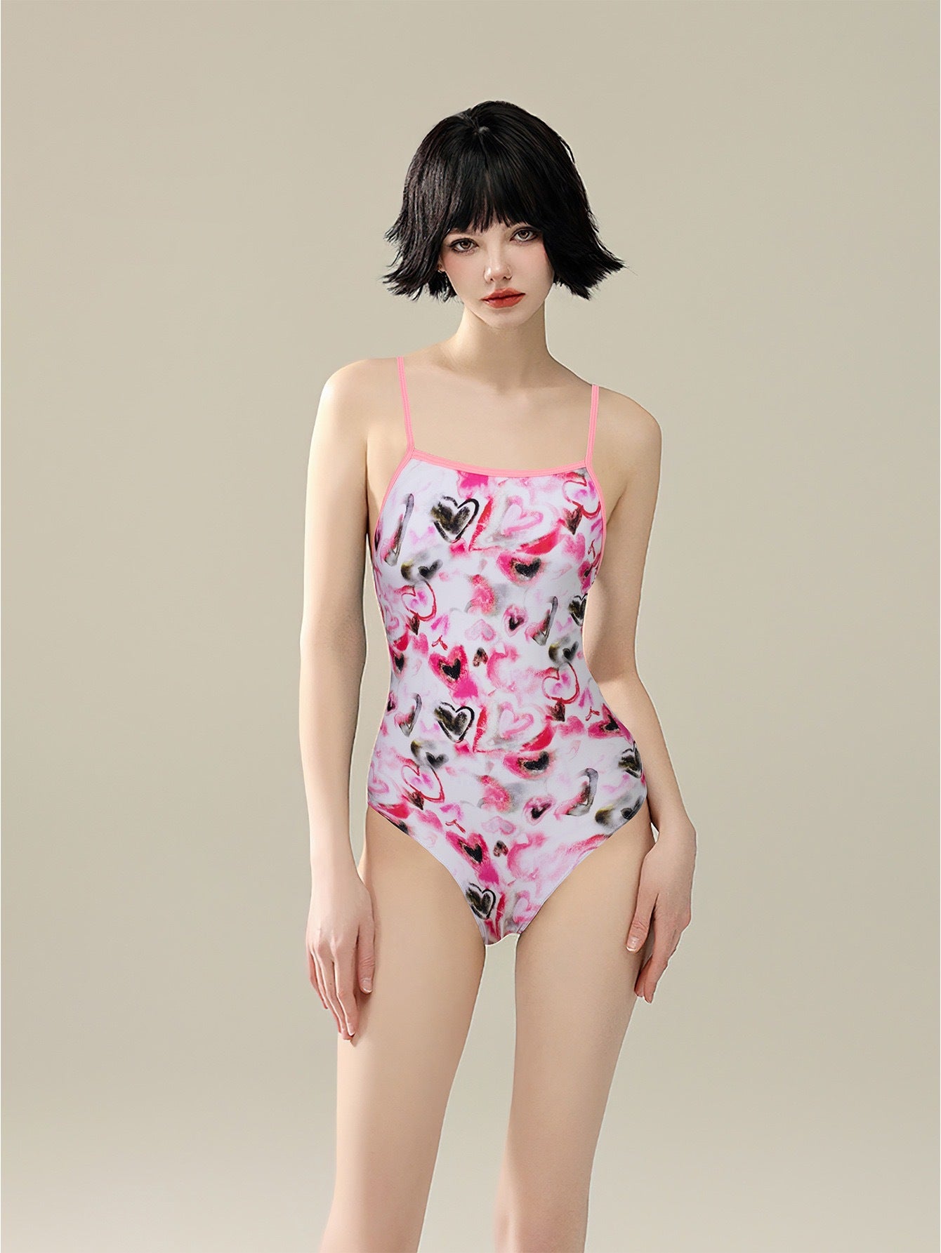 Racing Swimsuit Women Spring Swimming Pool Printed One Piece Swimsuit Nylon High Elastic Bikini Bella Mia