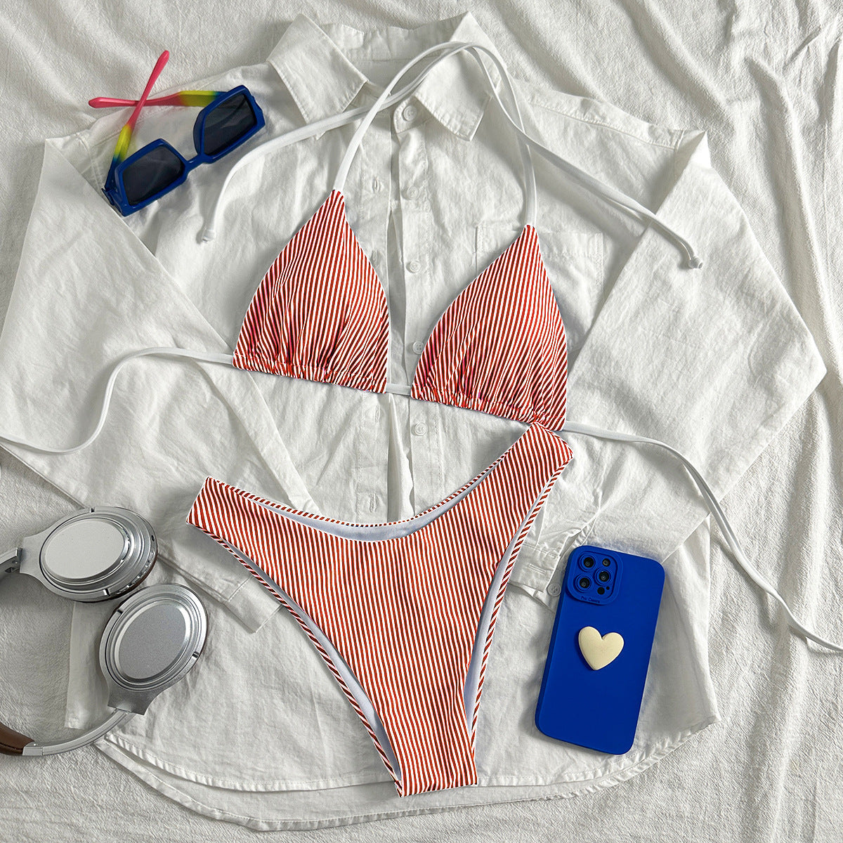 Split Swimsuit Sexy Women Fission Swimsuit Striped Printed Swimsuit Bella Mia