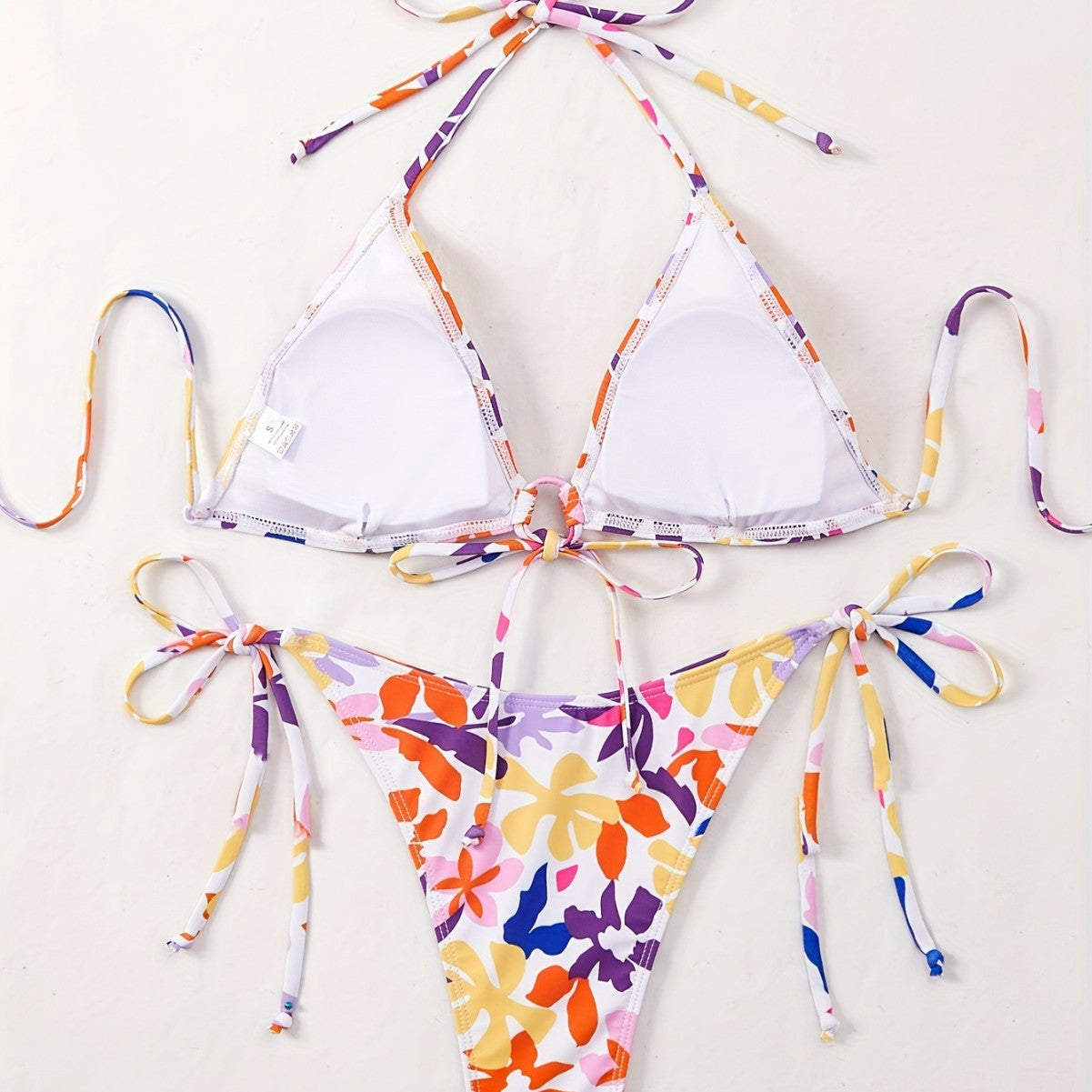 Women Clothing Big Floral Print Halter Sexy Push up Swimsuit Women Bikini Bella Mia