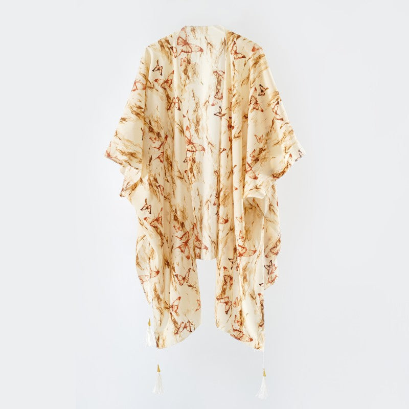 Outer Tower Women Spring Summer Blouse Sun Proof All Matching Tassel Shawl Simple Travel Beach Photo Bella Mia