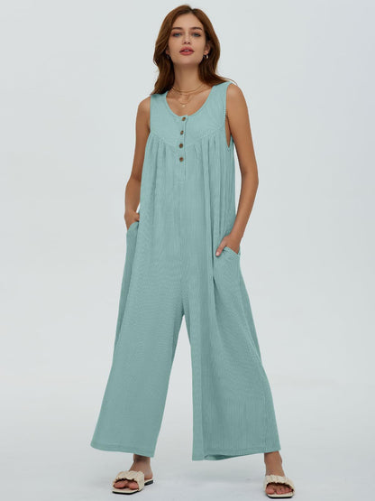 Autumn Winter Women Fresh Casual Women Pocket Jumpsuit