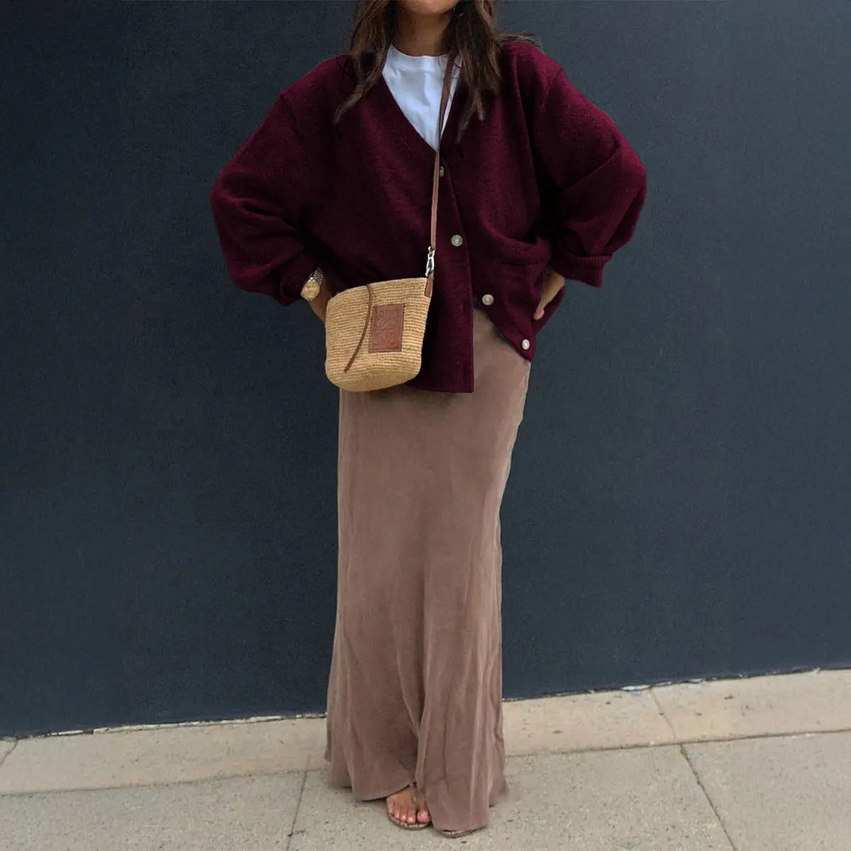 Women Casual Minimalist Long Sleeve Senior Coat Sweater Bella Mia