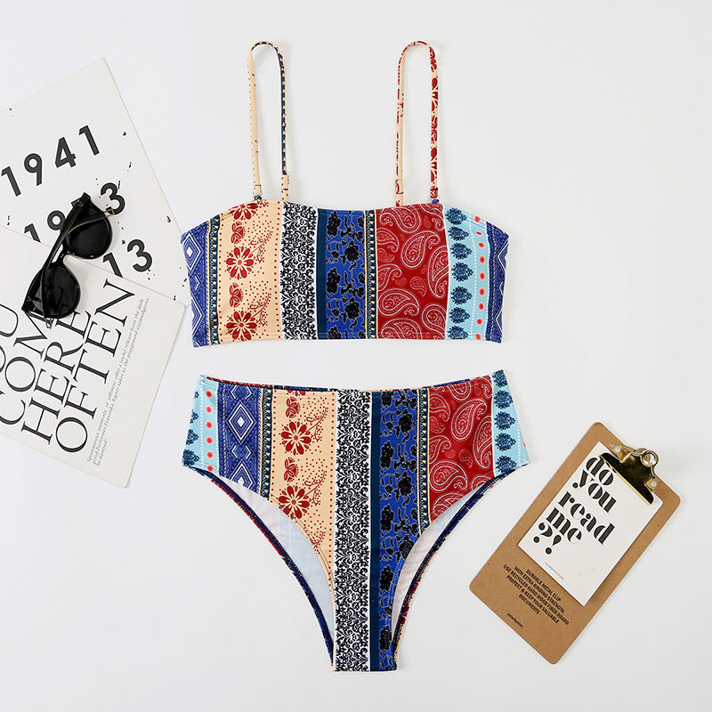 High Waist Triangle Strap Bikini plus Size Womes Seperated Swimwear Swimsuit Bella Mia