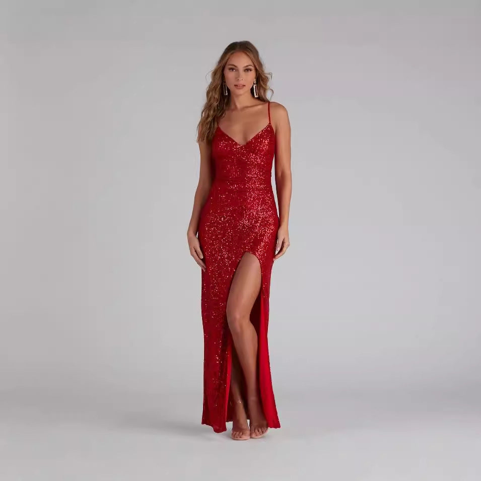 Sequin Sling Dress Summer Host Cocktail Sexy Prom Evening Dress Bella Mia