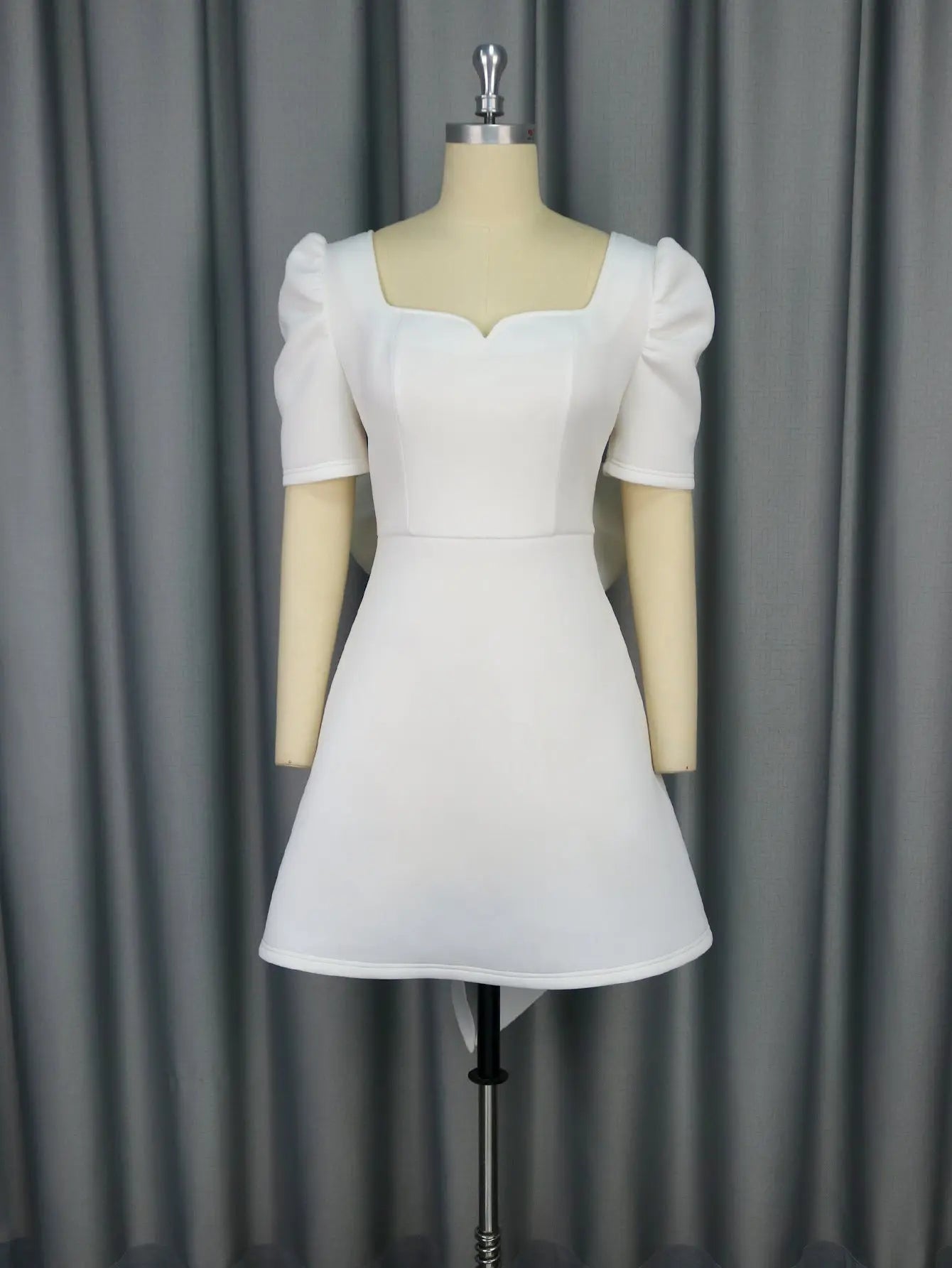 Summer Elegance Square Collar Dress Party Cocktail Bow Backless Graduation Dress Bella Mia