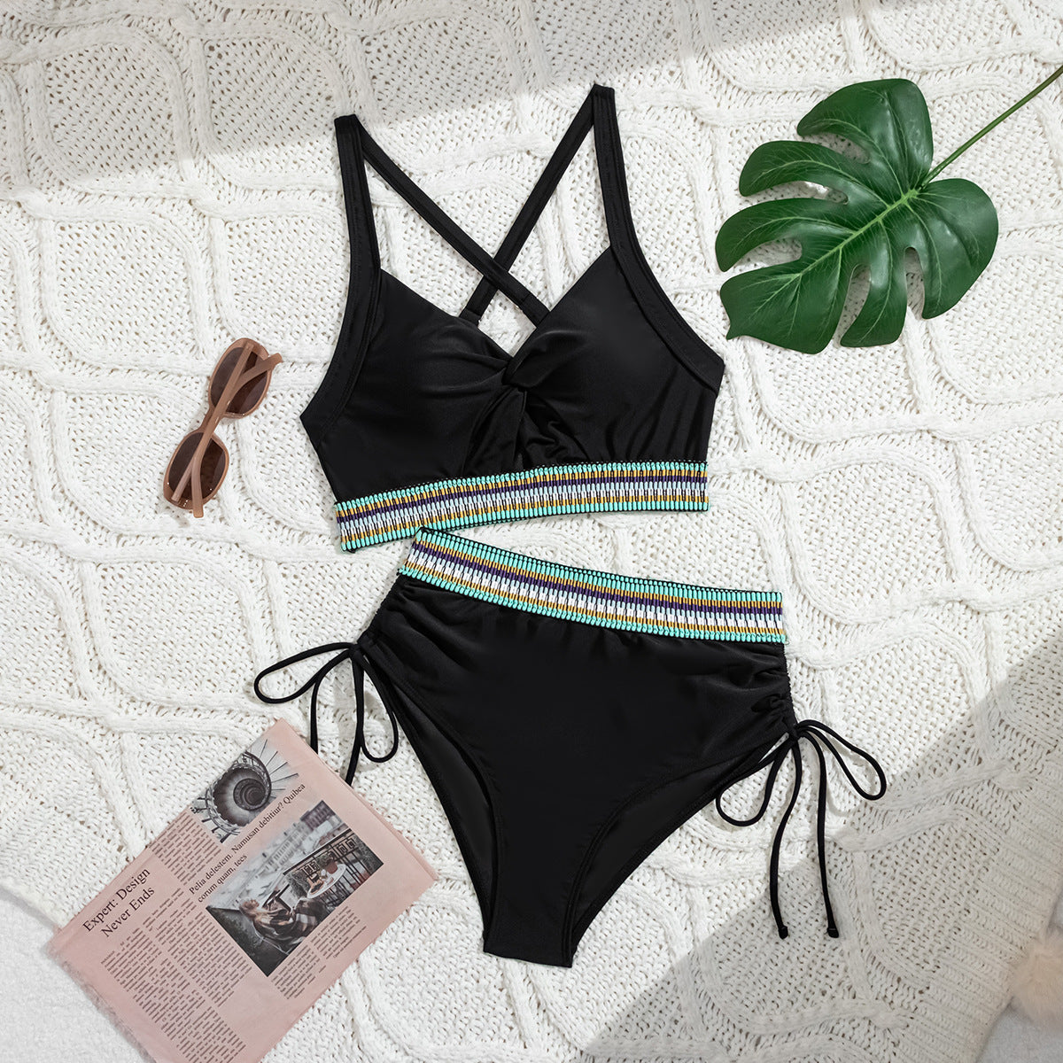 Bikini Drawstring Ribbon Sexy Bikini Split Swimsuit for Women Bella Mia