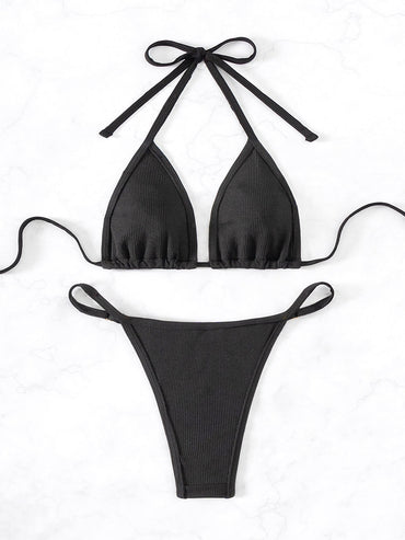 Split Swimsuit Simple Type Sexy Lace up Bikini Triangle Bag Ornament Women