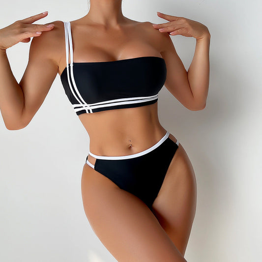One Shoulder Sexy Split Swimsuit Women Bikini Beach Sexy Bikini Swimsuit Bella Mia