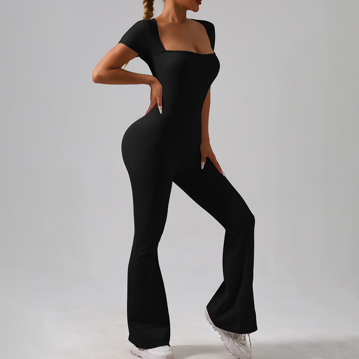 Brocade Popular Tight Quick-Drying Yoga Bodysuit One Yoga Clothes Women Slim Fitted Waist Micro Pull Sports Fitness Clothes