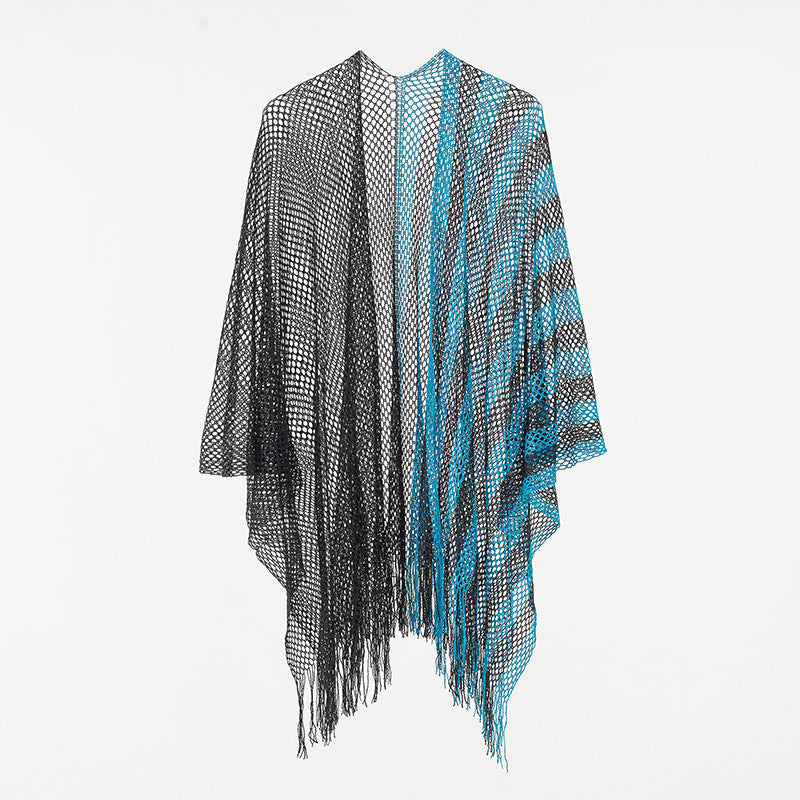 Sexy Mesh Sunscreen Striped Sunscreen Shawl Scarf Women Shawl Bella Mia