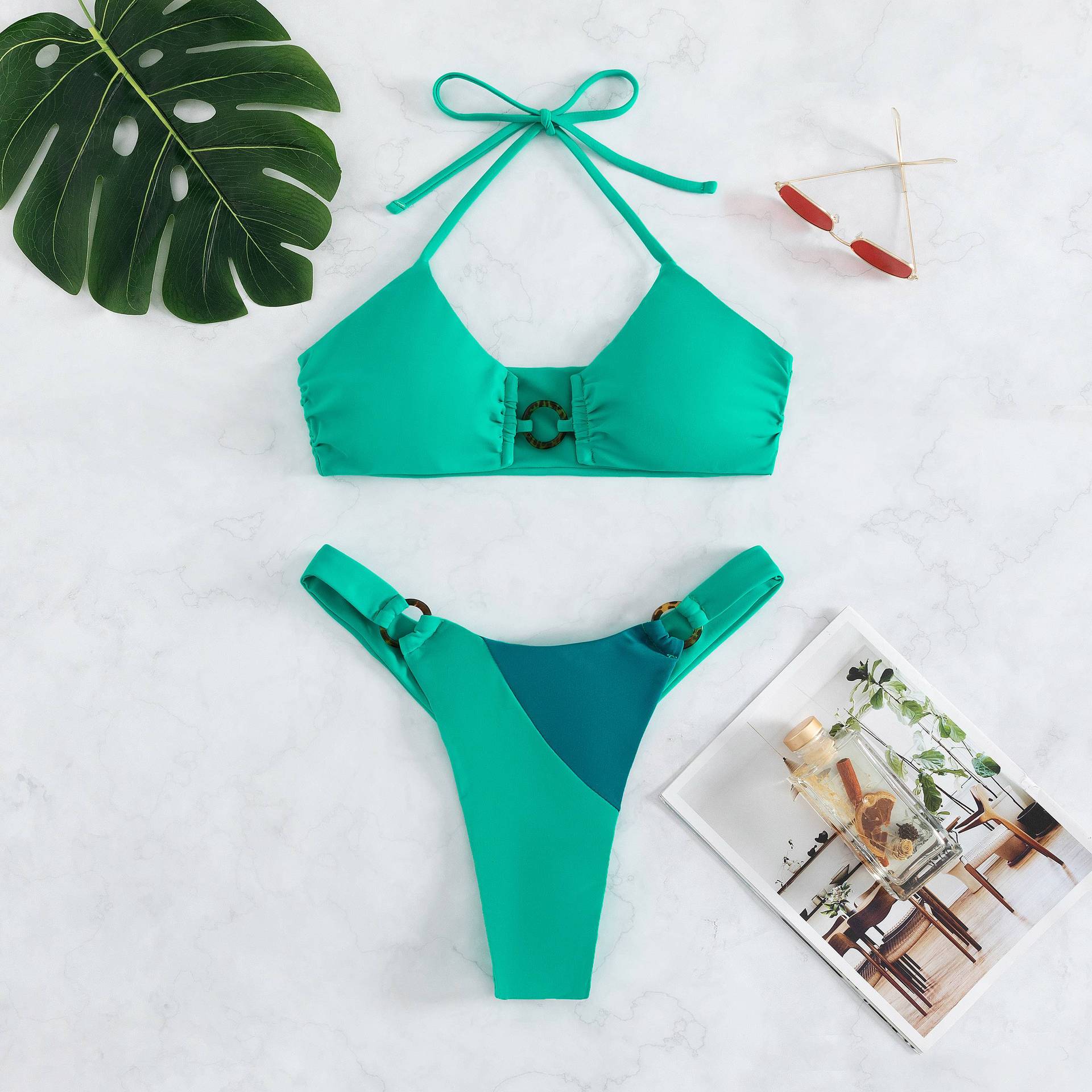 High Quality Bikini Stitching Sexy Swimsuit Color Matching plus Size Women Seperated Swimwear Bella Mia